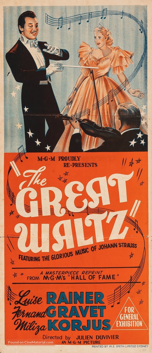 The Great Waltz - Australian Movie Poster