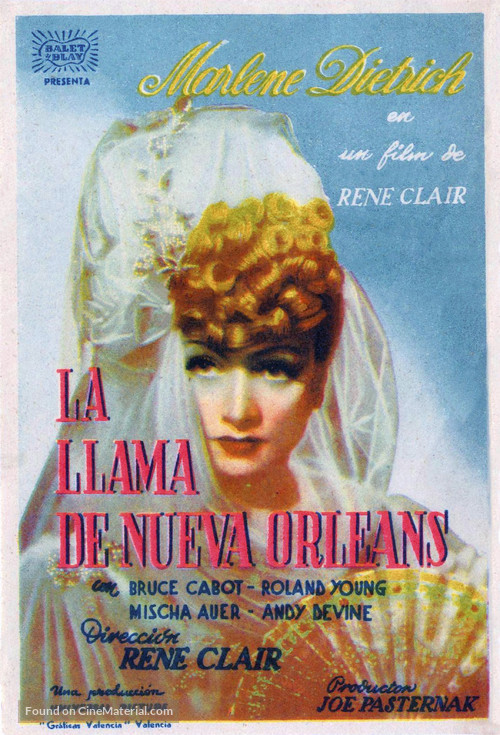 The Flame of New Orleans - Spanish Movie Poster