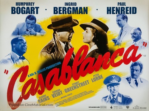 Casablanca - British Theatrical movie poster