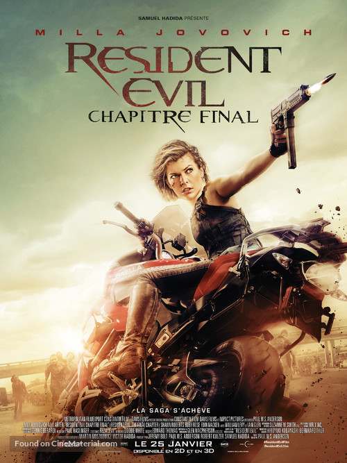 Resident Evil: The Final Chapter - French Movie Poster