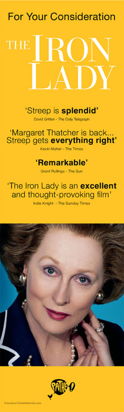 The Iron Lady - For your consideration movie poster