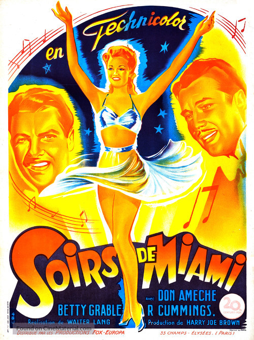 Moon Over Miami - French Movie Poster