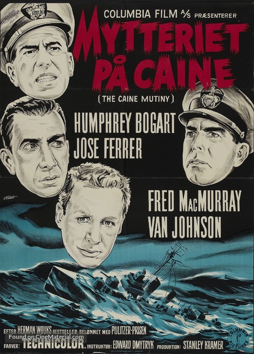 The Caine Mutiny - Danish Movie Poster