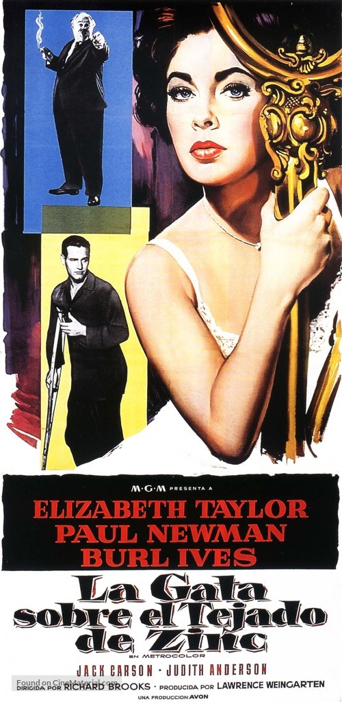Cat on a Hot Tin Roof - Spanish Movie Poster