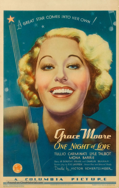 One Night of Love - Movie Poster