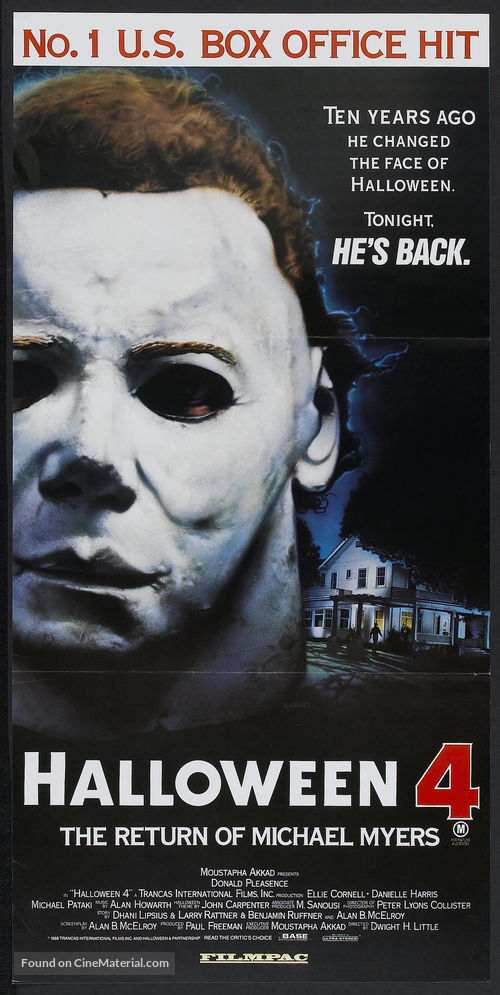 Halloween 4: The Return of Michael Myers - Australian Movie Poster