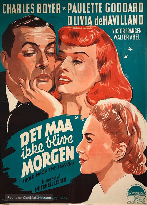 Hold Back the Dawn - Danish Movie Poster