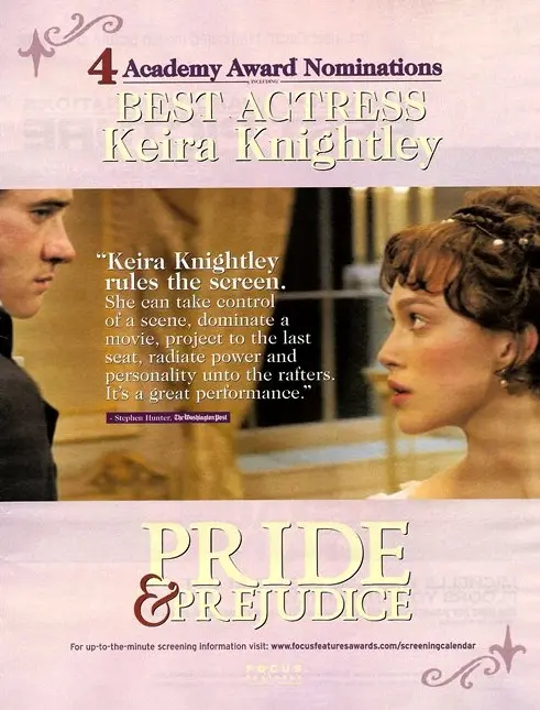 Pride &amp; Prejudice - For your consideration movie poster