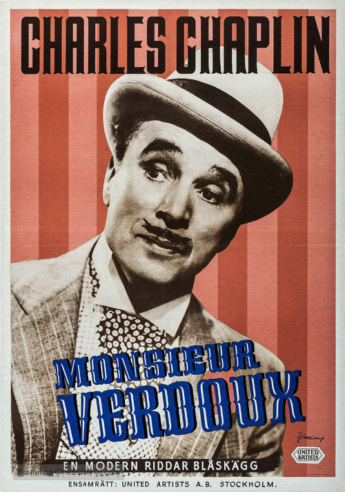 Monsieur Verdoux - Swedish Movie Poster