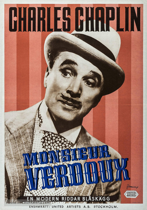 Monsieur Verdoux - Swedish Movie Poster