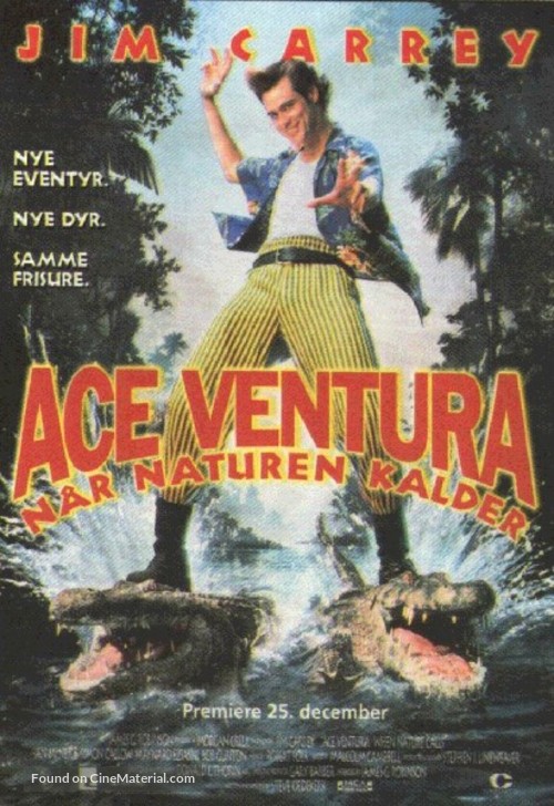 Ace Ventura: When Nature Calls - Danish Movie Poster