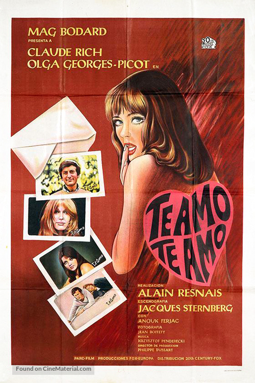 Je t&#039;aime, je t&#039;aime - Argentinian Movie Poster