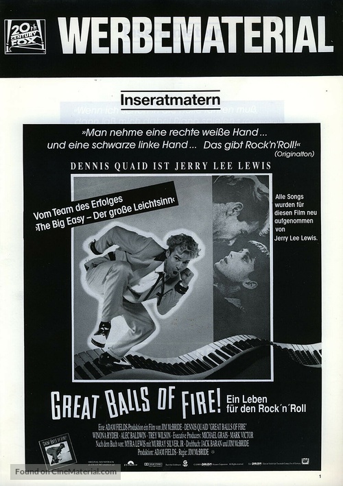Great Balls Of Fire - German poster