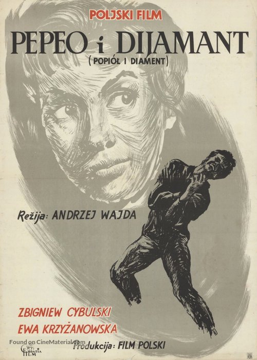 Popi&oacute;l i diament - Yugoslav Movie Poster