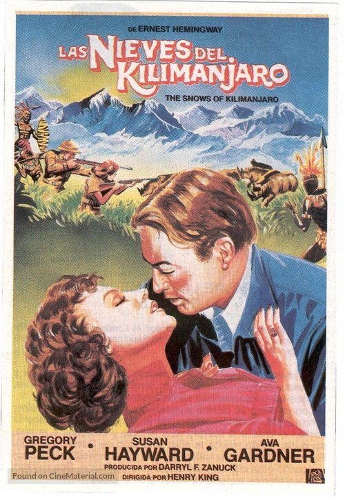 The Snows of Kilimanjaro - Spanish Movie Poster