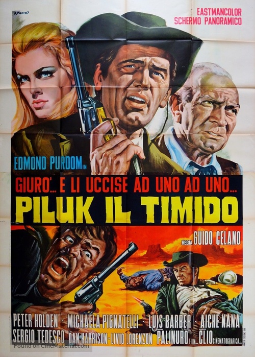 Giur&ograve;... e li uccise ad uno ad uno... Piluk il timido - Italian Movie Poster