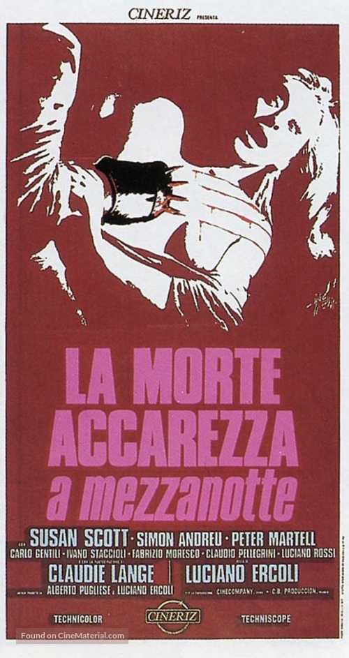 La morte accarezza a mezzanotte - Italian Movie Poster