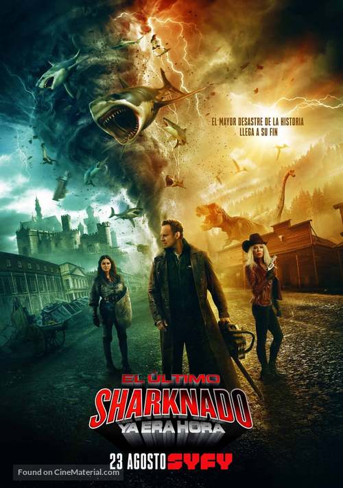 The Last Sharknado: It&#039;s About Time - Spanish Movie Poster