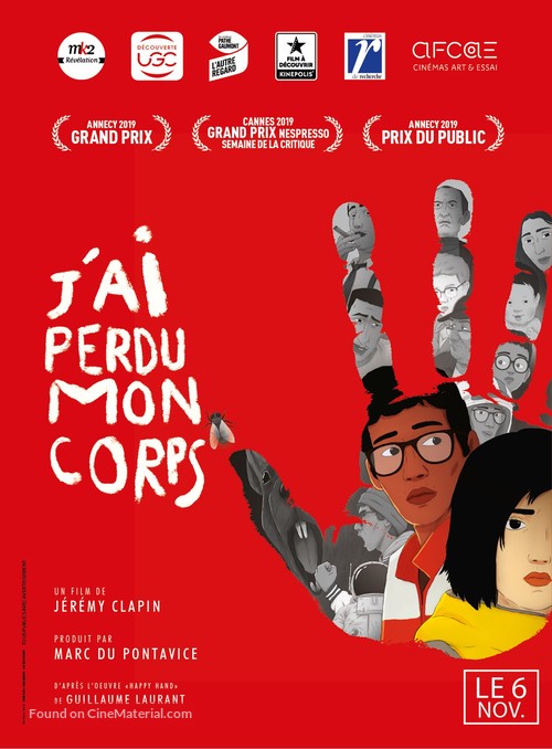 J'ai perdu mon corps (2019) French movie poster