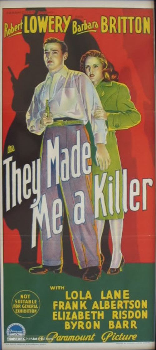They Made Me a Killer - Australian Movie Poster