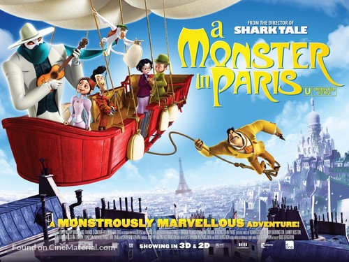 Un monstre &agrave; Paris - British Movie Poster