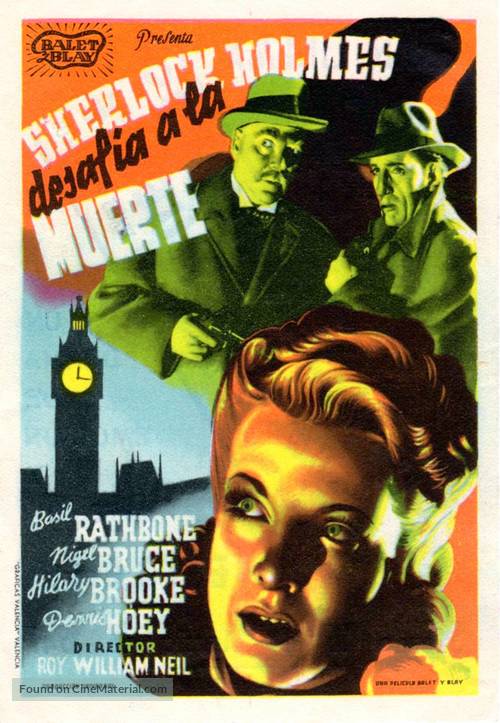 Sherlock Holmes Faces Death - Spanish Movie Poster