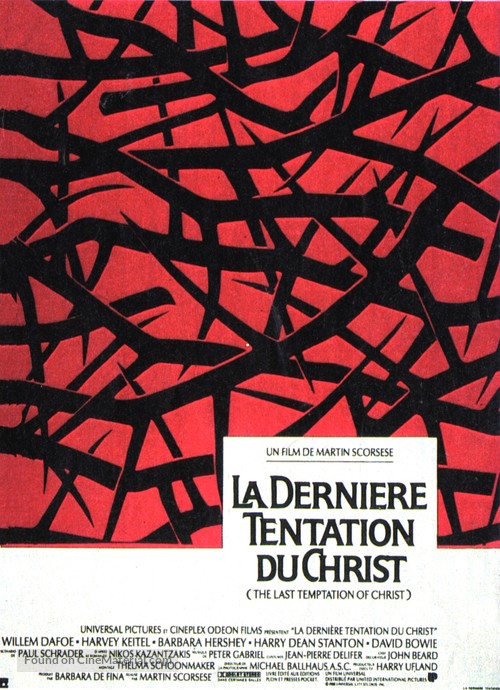The Last Temptation of Christ - French Movie Poster