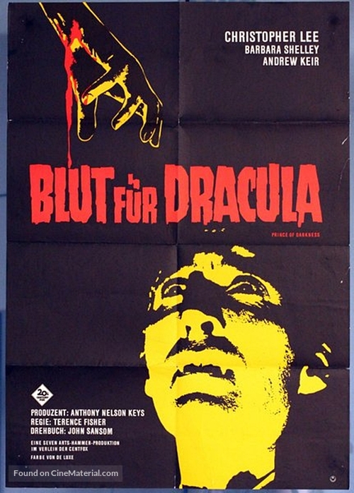 Dracula: Prince of Darkness - German Movie Poster