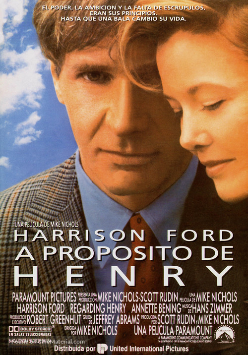 Regarding Henry - Spanish Movie Poster