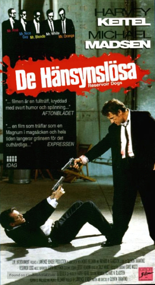 Reservoir Dogs - Swedish Movie Poster