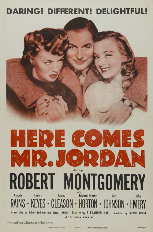 Here Comes Mr. Jordan - Re-release movie poster