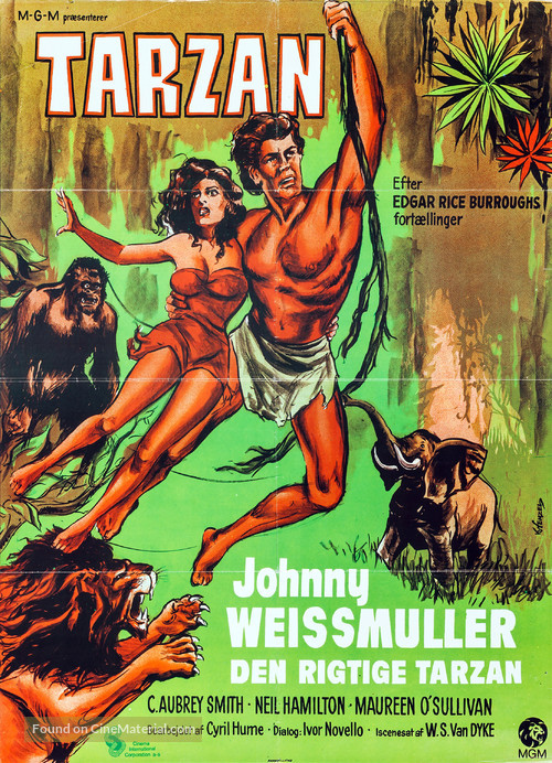 Tarzan the Ape Man - Danish Movie Poster