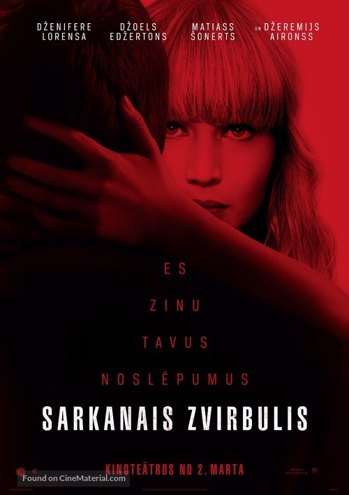 Red Sparrow - Latvian Movie Poster