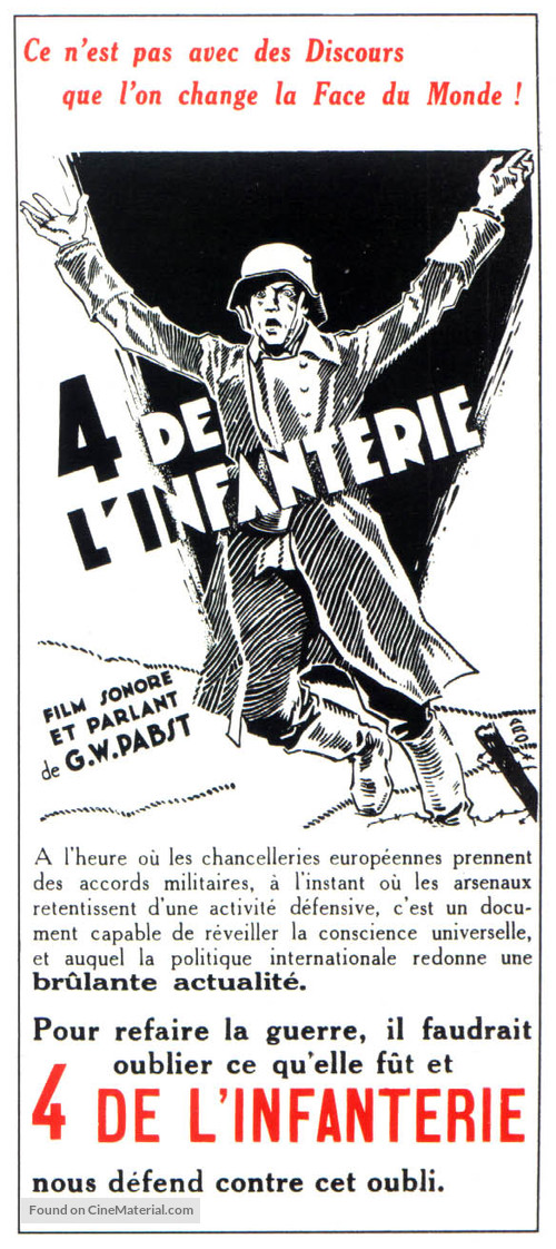 Westfront 1918: Vier von der Infanterie - French Movie Poster