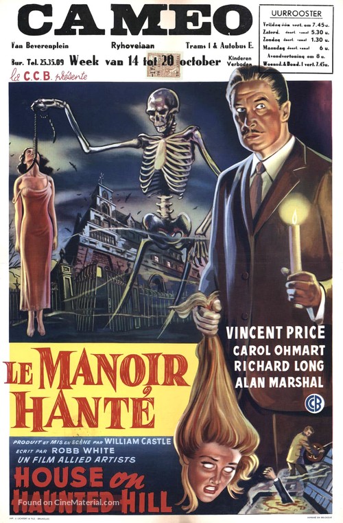 House on Haunted Hill - Belgian Movie Poster
