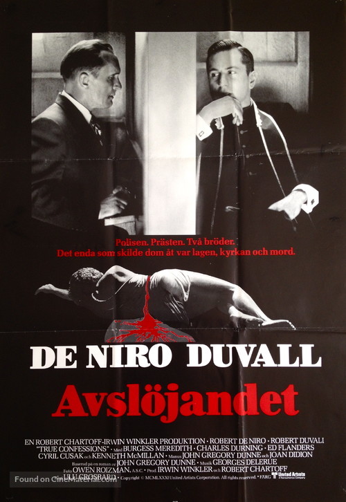 True Confessions - Swedish Movie Poster