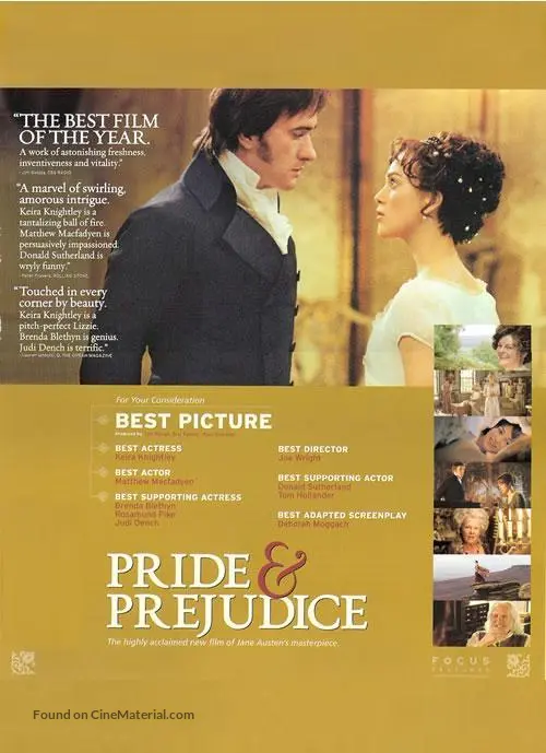 Pride &amp; Prejudice - For your consideration movie poster