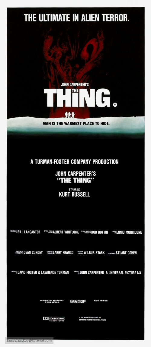 The Thing - Australian Movie Poster