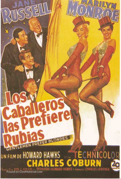 Gentlemen Prefer Blondes - Spanish Movie Poster