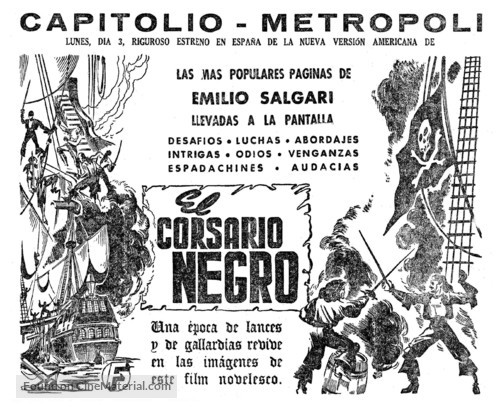 El corsario negro - Spanish poster