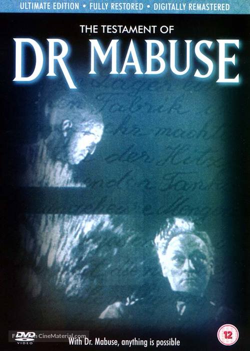 Das Testament des Dr. Mabuse - British DVD movie cover