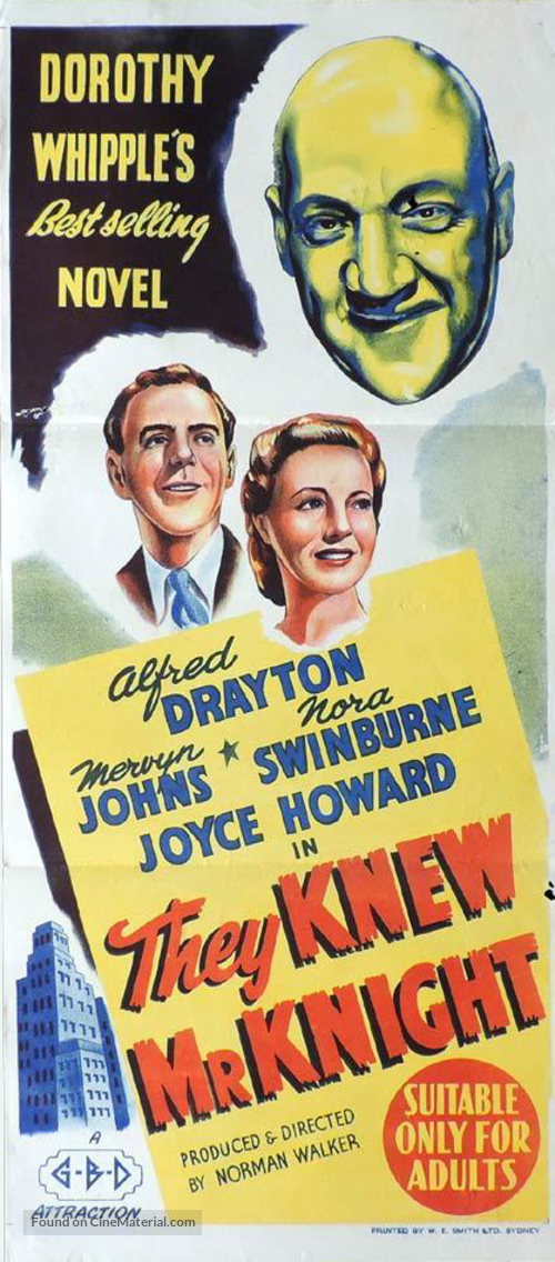 They Knew Mr. Knight - British Movie Poster