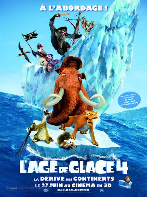 Ice Age: Continental Drift - French Movie Poster