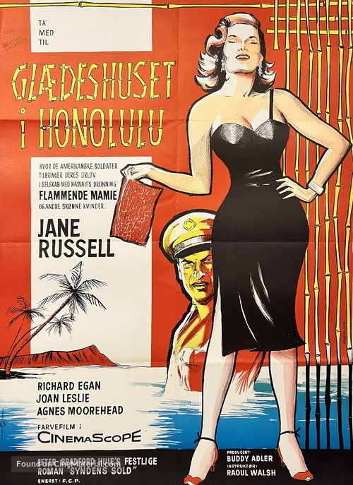The Revolt of Mamie Stover - Danish Movie Poster