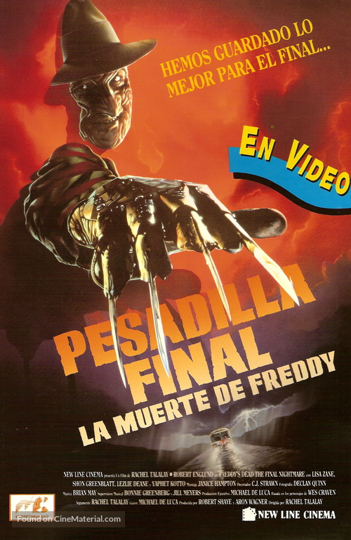 Freddy&#039;s Dead: The Final Nightmare - Spanish Video release movie poster