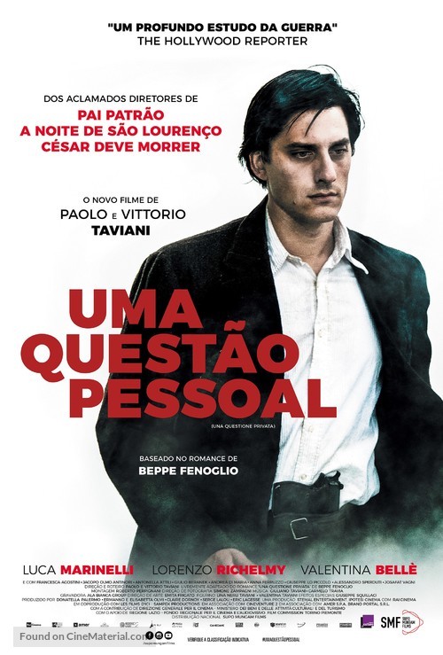 Una questione privata - Brazilian Movie Poster