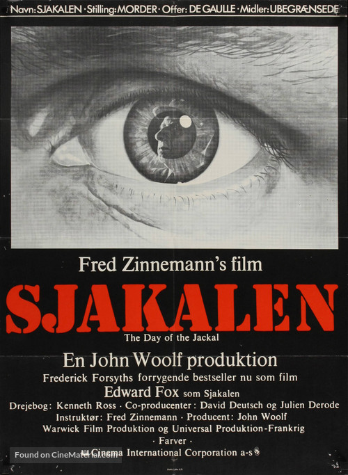 The Day of the Jackal - Danish Movie Poster