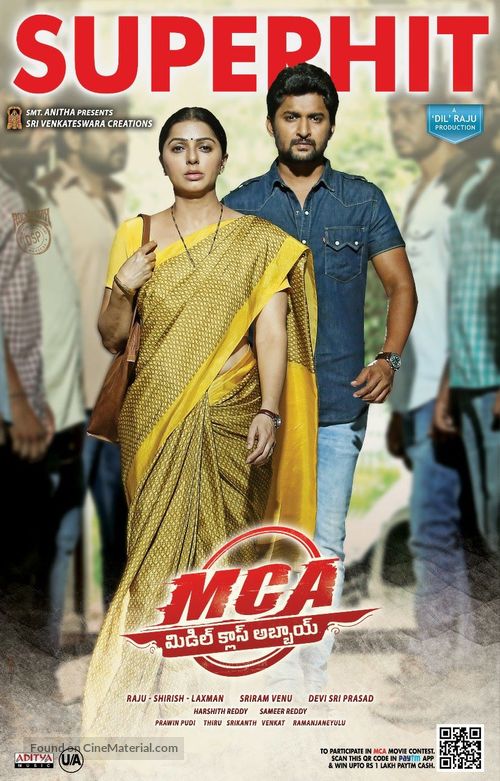 MCA Middle Class Abbayi - Indian Movie Poster