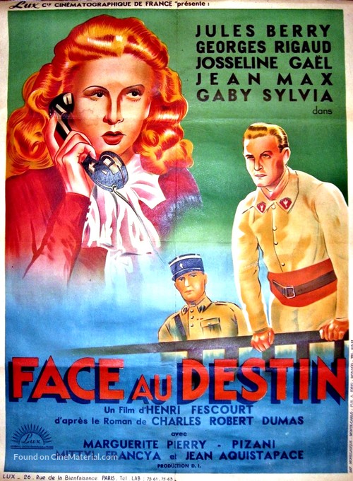 Face au destin - French Movie Poster