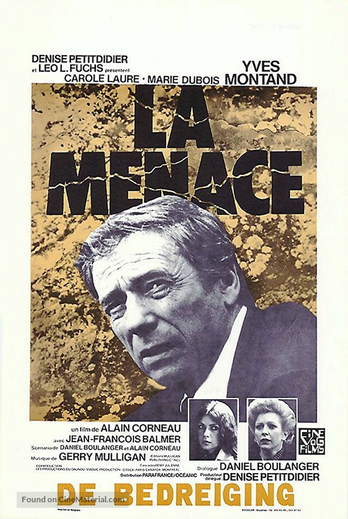 La menace - Belgian Movie Poster